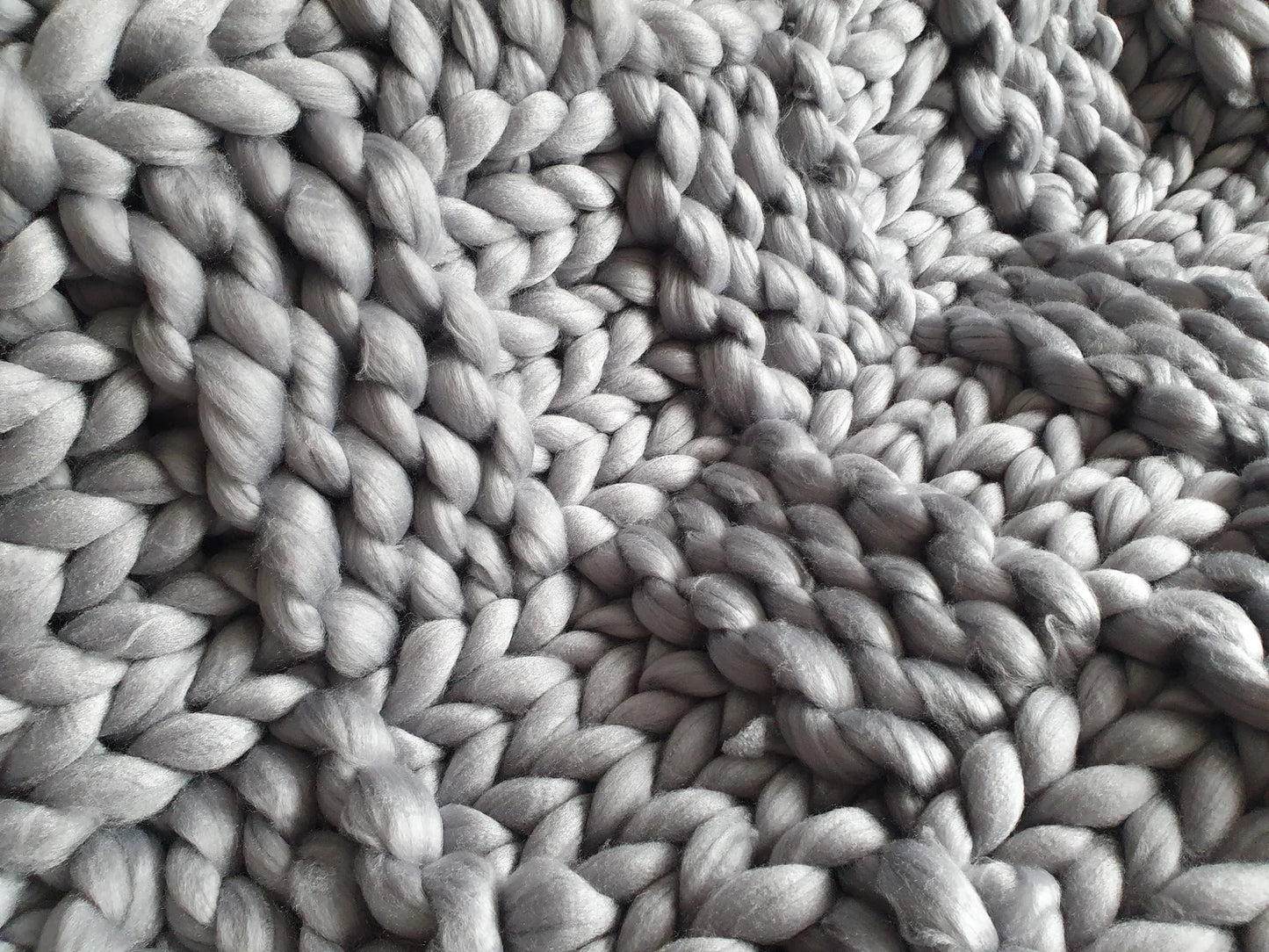 Silver Grey chunky wool lap blanket