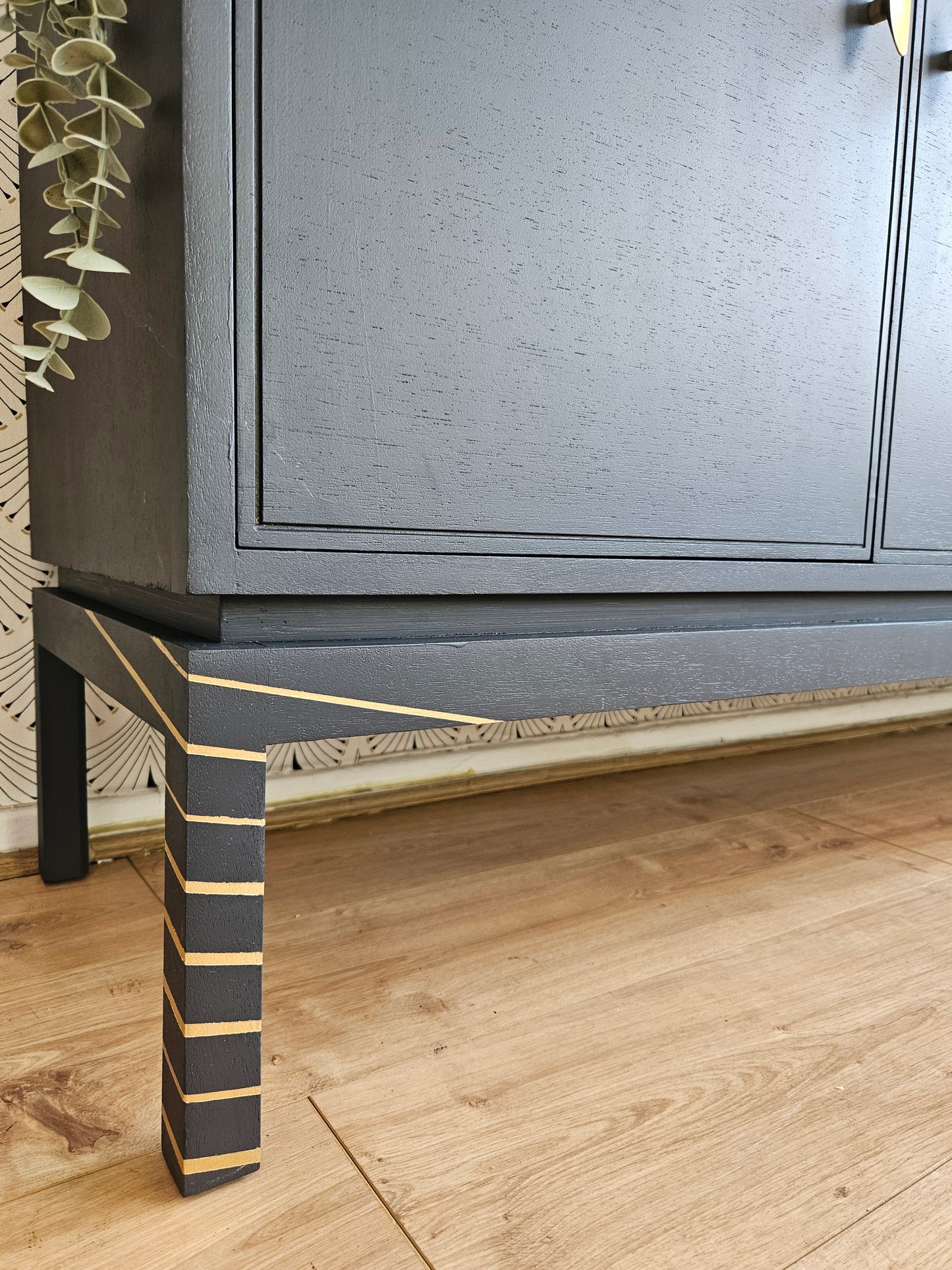 Vintage Greaves and Thomas sideboard in grey and gold