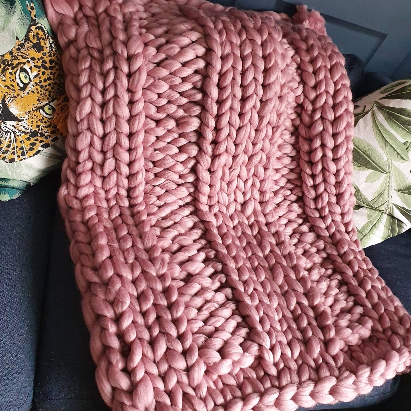 Custom chunky wool blanket