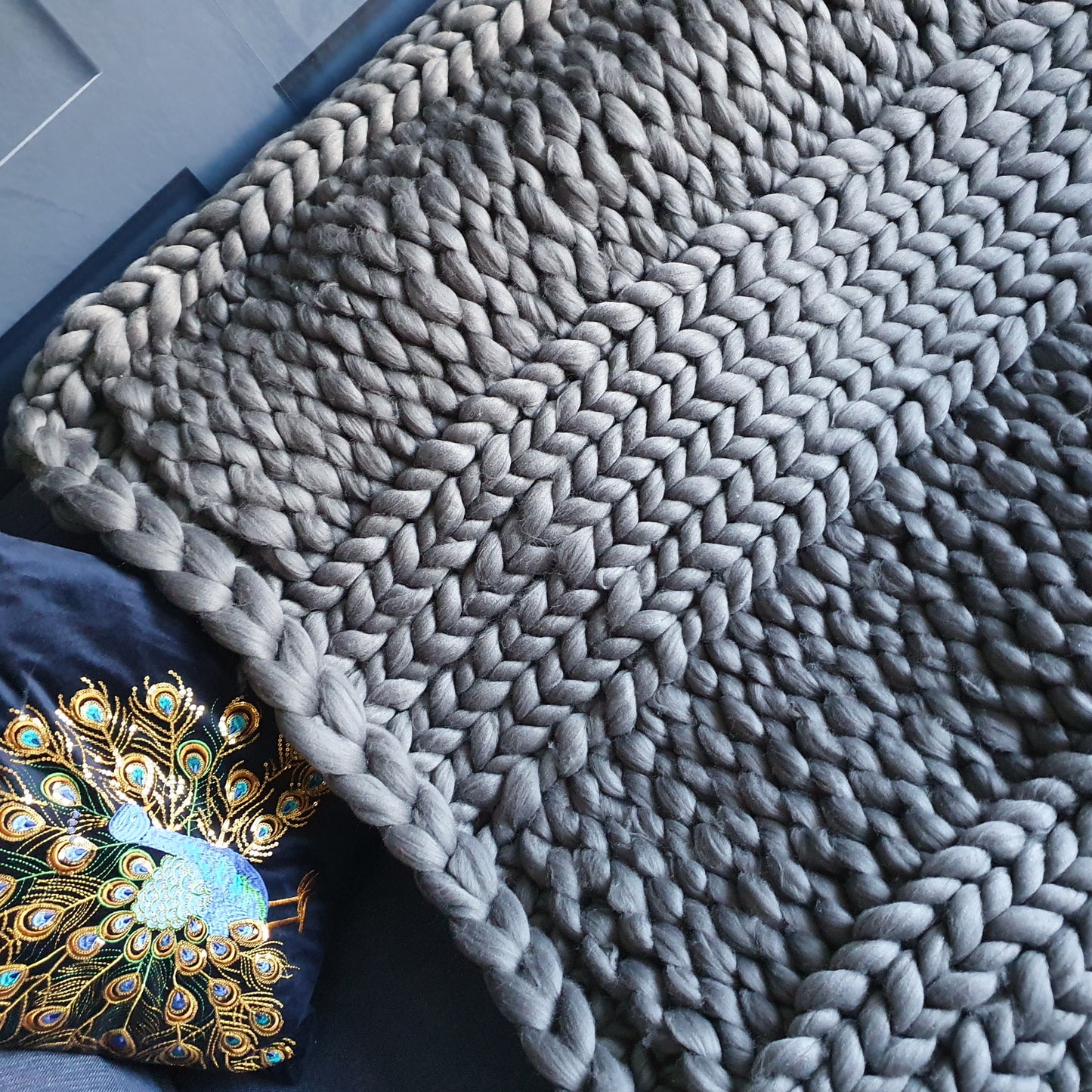 Custom chunky wool blanket