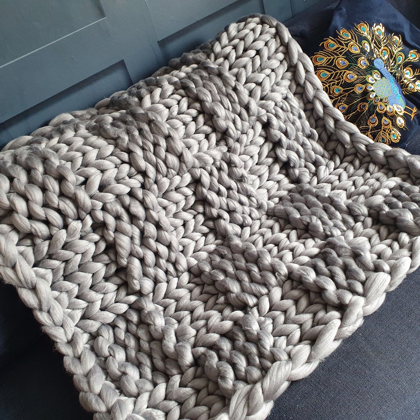 Custom chunky wool blanket