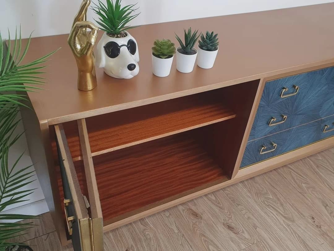 Vintage Gold G Plan Tola Sideboard Credenza