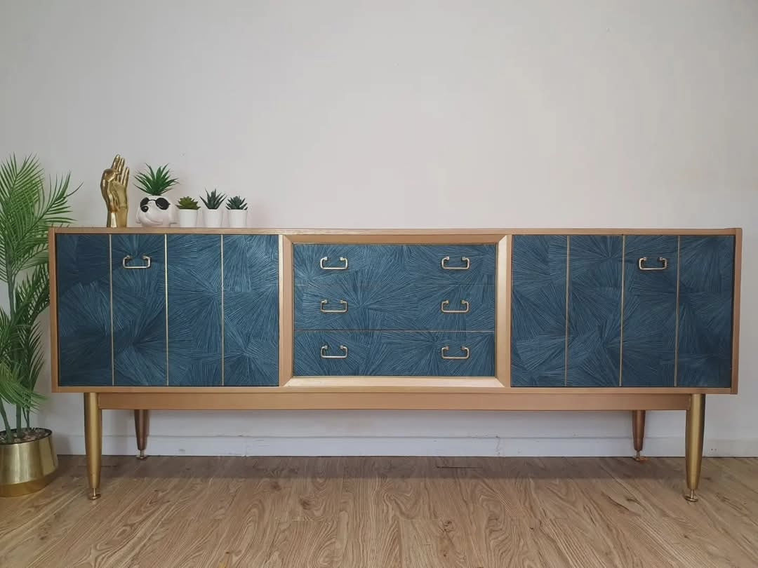 Vintage Gold G Plan Tola Sideboard Credenza